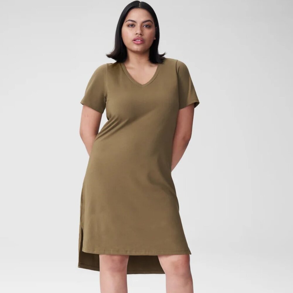 NWT Universal Standard Tesino Military Olive Jersey Loose Oversized Dress